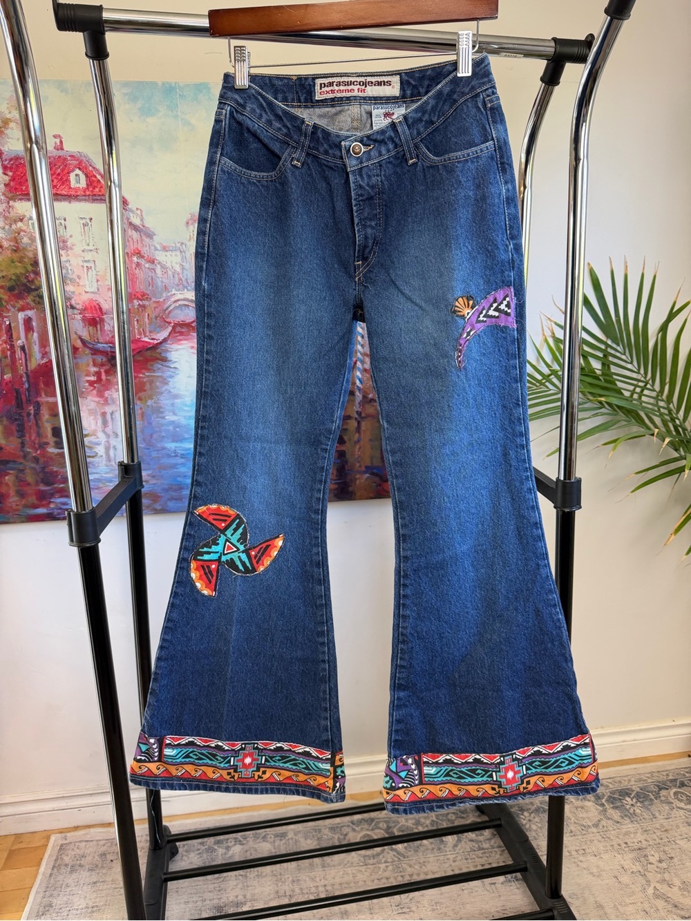 Vintage Y2K Parasuco Extreme Fit 8104S Patchwork Flare Jeans Canada 27
